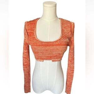 Christopher Esber Deconstructed Orange Knit (No Tie) Crop Top Small